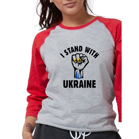 CafePress - I Stand With Ukraine - Womens Baseball Tee
