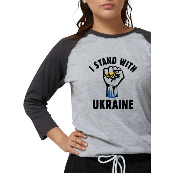 CafePress - I Stand With Ukraine - Womens Baseball Tee