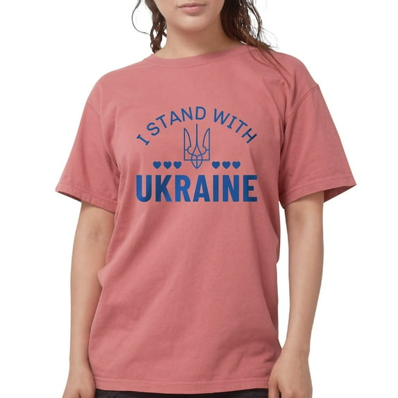 CafePress - I Stand With Ukraine Womens Comfort Colorsâ® Shirt - Womens Comfort Colors® Shirt