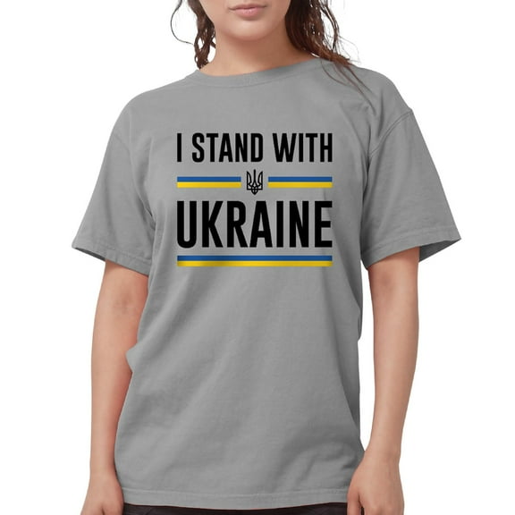 CafePress - I Stand With Ukraine Womens Comfort Colorsâ® Shirt - Womens Comfort Colors® Shirt