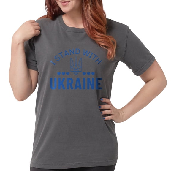 CafePress - I Stand With Ukraine Womens Comfort Colorsâ® Shirt - Womens Comfort Colors® Shirt