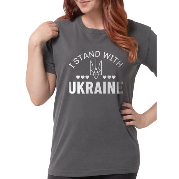 CafePress - I Stand With Ukraine Womens Comfort Colorsâ® Shirt - Womens Comfort Colors® Shirt