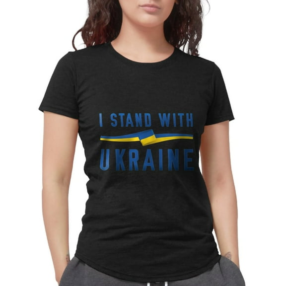 CafePress - I Stand With Ukraine Womens Tri Blend T Shirt - Womens Tri-blend T-Shirt