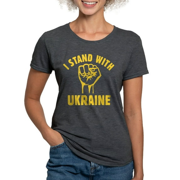CafePress - I Stand With Ukraine Womens Tri Blend T Shirt - Womens Tri-blend T-Shirt