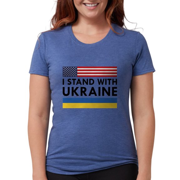 CafePress - I Stand With Ukraine Womens Tri Blend T Shirt - Womens Tri-blend T-Shirt