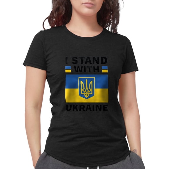 CafePress - I Stand With Ukraine Womens Tri Blend T Shirt - Womens Tri-blend T-Shirt
