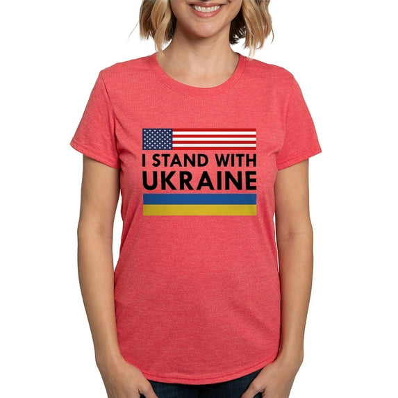 CafePress - I Stand With Ukraine Womens Tri Blend T Shirt - Womens Tri-blend T-Shirt