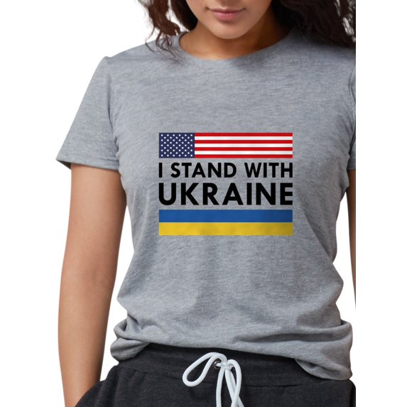CafePress - I Stand With Ukraine Womens Tri Blend T Shirt - Womens Tri-blend T-Shirt
