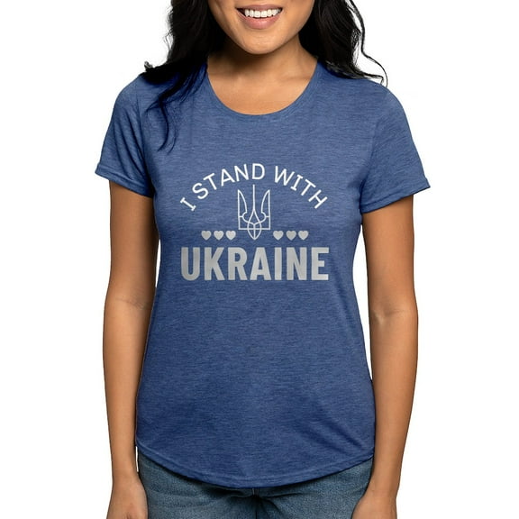 CafePress - I Stand With Ukraine Womens Tri Blend T Shirt - Womens Tri-blend T-Shirt