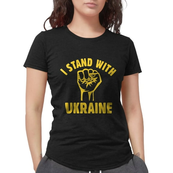 CafePress - I Stand With Ukraine Womens Tri Blend T Shirt - Womens Tri-blend T-Shirt