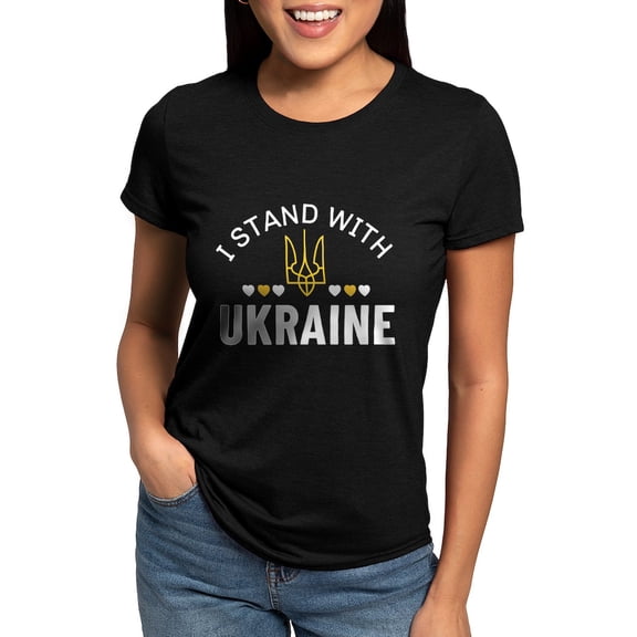CafePress - I Stand With Ukraine Womens Tri Blend T Shirt - Womens Tri-blend T-Shirt