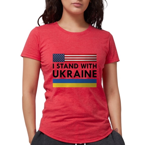 CafePress - I Stand With Ukraine Womens Tri Blend T Shirt - Womens Tri-blend T-Shirt