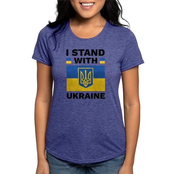 CafePress - I Stand With Ukraine Womens Tri Blend T Shirt - Womens Tri-blend T-Shirt