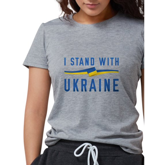 CafePress - I Stand With Ukraine Womens Tri Blend T Shirt - Womens Tri-blend T-Shirt