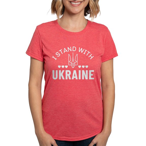 CafePress - I Stand With Ukraine Womens Tri Blend T Shirt - Womens Tri-blend T-Shirt