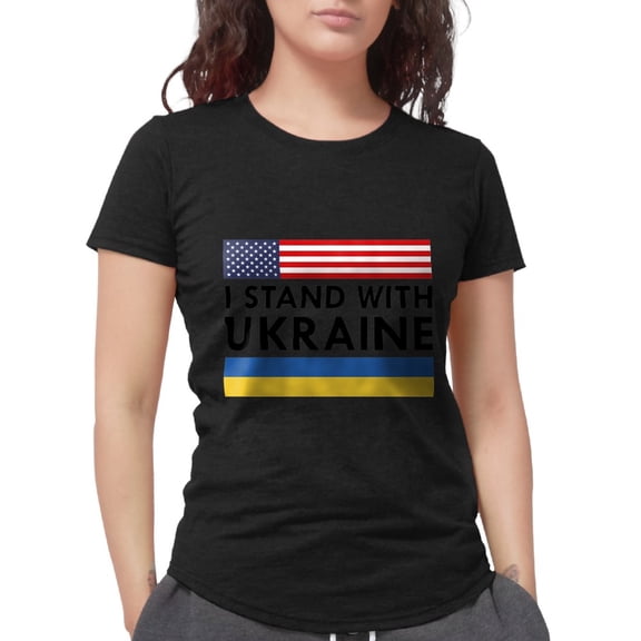 CafePress - I Stand With Ukraine Womens Tri Blend T Shirt - Womens Tri-blend T-Shirt