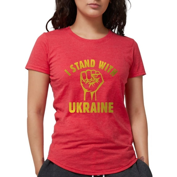 CafePress - I Stand With Ukraine Womens Tri Blend T Shirt - Womens Tri-blend T-Shirt