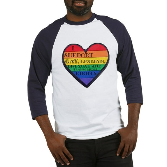 CafePress - I Support GLBT Rights Baseball Jersey - Cotton Baseball Jersey, 3/4 Raglan Sleeve Shirt