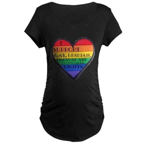 CafePress - I Support GLBT Rights Maternity Dark T Shirt - Maternity Dark T-Shirt