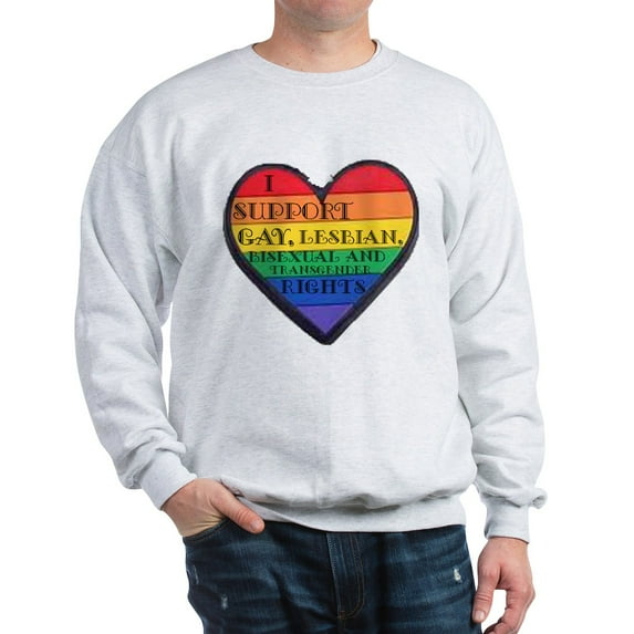 CafePress - I Support GLBT Rights Sweatshirt - Crew Neck Sweatshirt