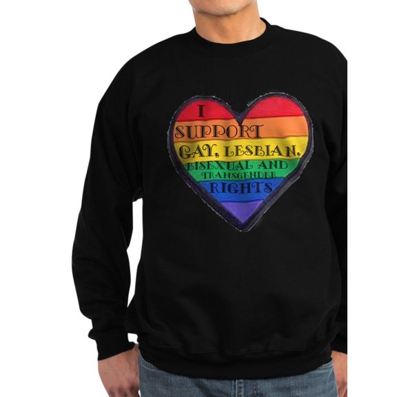 CafePress - I Support GLBT Rights Sweatshirt (Dark) - Classic Crew Neck Sweatshirt