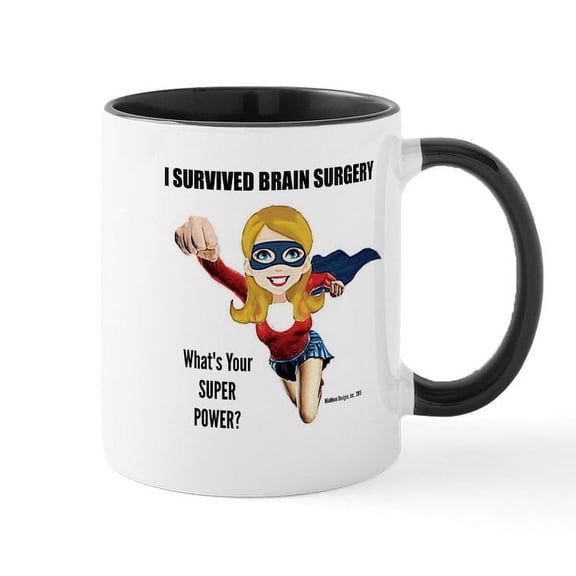 CafePress - I Survived Brain Surgery Mug Mugs - 11 oz Ceramic Mug - Novelty Coffee Tea Cup