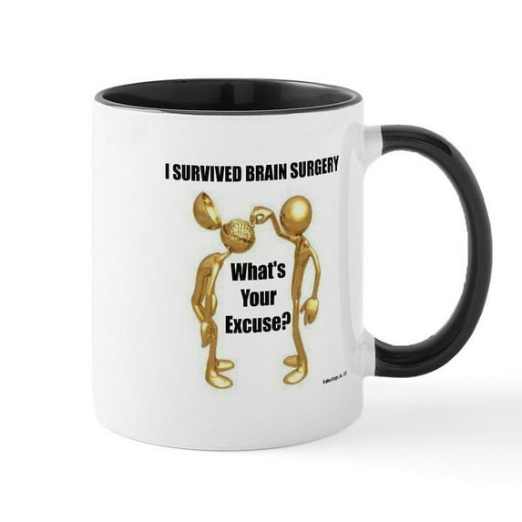 CafePress - I Survived Brain Surgery Mugs - 11 oz Ceramic Mug - Novelty Coffee Tea Cup
