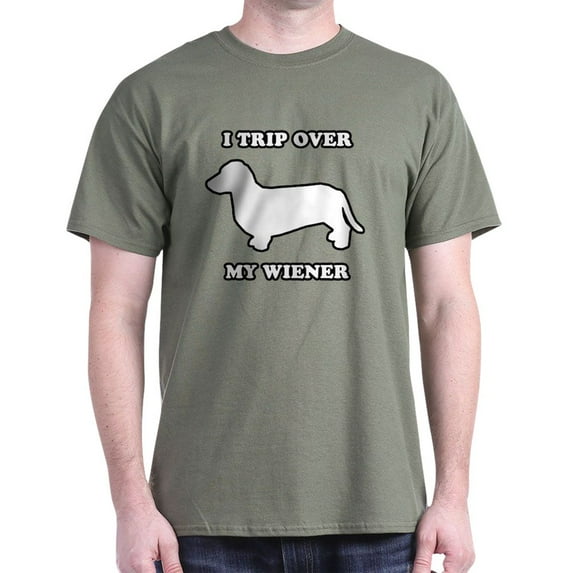 CafePress - I Trip Over My Wiener Dark T Shirt - Men's Classic Graphic Cotton T-Shirt