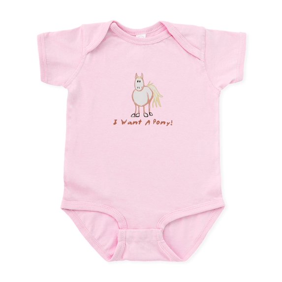 CafePress - I Want A Pony Infant Bodysuit - Baby Light Bodysuit, Size Newborn - 24 Months