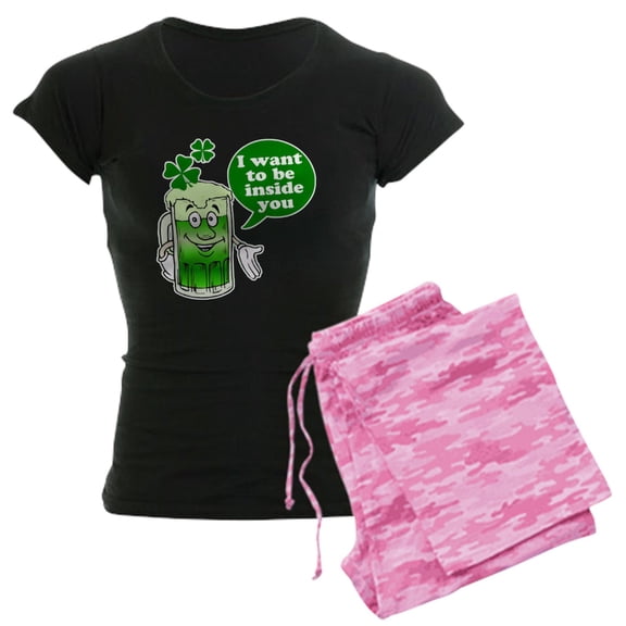 CafePress - I Want To Be Inside You Women's Dark Pajamas - Women's Short Sleeve Print T-Shirt and Pants Dark Cotton Pajama Set