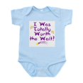 thumbnail image 1 of CafePress - I Was Totally Worth The Wait Infant Bodysuit - Baby Light Bodysuit, Size Newborn - 24 Months, 1 of 4