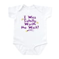 thumbnail image 1 of CafePress - I Was Totally Worth The Wait Infant Bodysuit - Baby Light Bodysuit, Size Newborn - 24 Months, 1 of 4