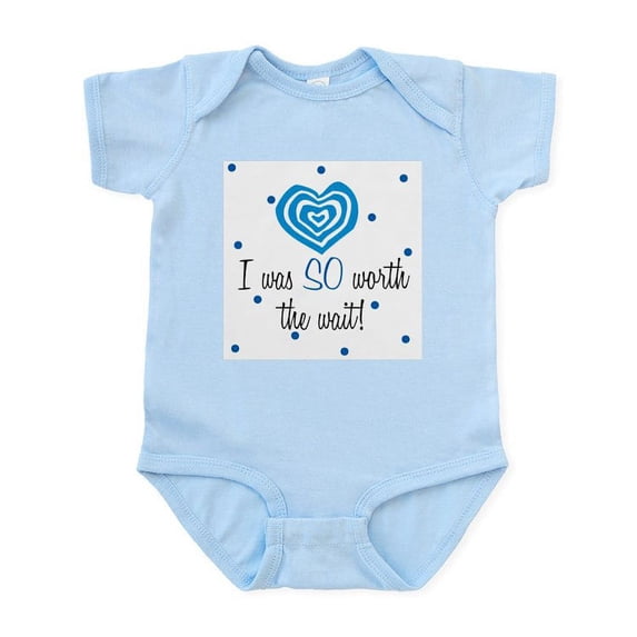 CafePress - I Was Worth The Wait Blue Baby Infant Bodysuit - Baby Light Bodysuit, Size Newborn - 24 Months