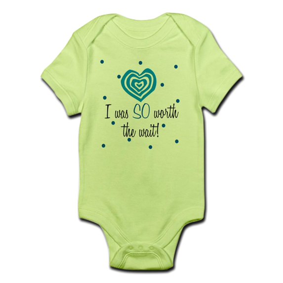 CafePress - I Was Worth The Wait Blue Baby Infant Bodysuit - Baby Light Bodysuit