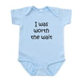 thumbnail image 1 of CafePress - I Was Worth The Wait Body Suit - Baby Light Bodysuit, Size Newborn - 24 Months, 1 of 4