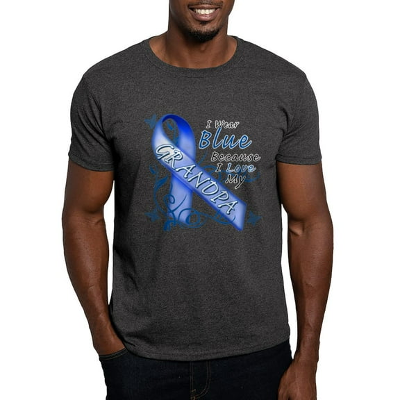 CafePress - I Wear Blue Because I Love My Grandpa Dark T Shirt - Men's Classic Graphic Cotton T-Shirt