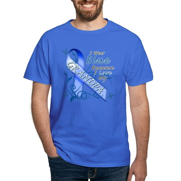 CafePress - I Wear Blue Because I Love My Grandpa Dark T Shirt - Men's Classic Graphic Cotton T-Shirt