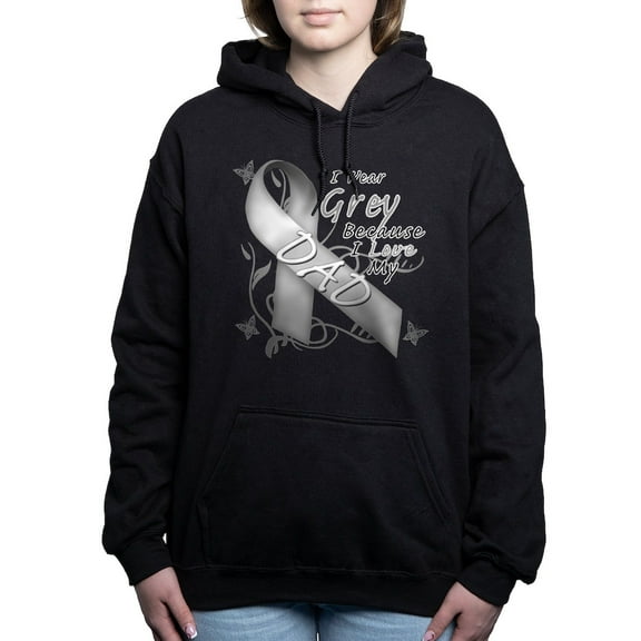CafePress - I Wear Grey Because I Love My Dad Women's Hooded S - Pullover Hoodie, Classic & Comfortable Hooded Sweatshirt