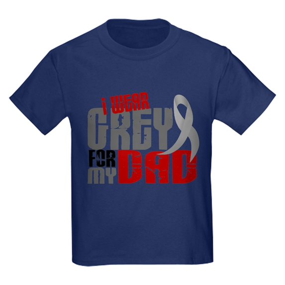 CafePress - I Wear Grey For My Dad 6 T Shirt - Dark T-Shirt Kids XS-XL