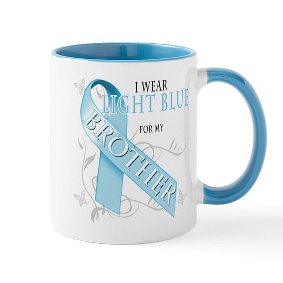 CafePress - I Wear Light Blue For My Brother Mug - 11 oz Ceramic Mug - Novelty Coffee Tea Cup