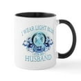 thumbnail image 1 of CafePress - I Wear Light Blue For My Husband (Floral) Mug - 11 oz Ceramic Mug - Novelty Coffee Tea Cup, 1 of 4