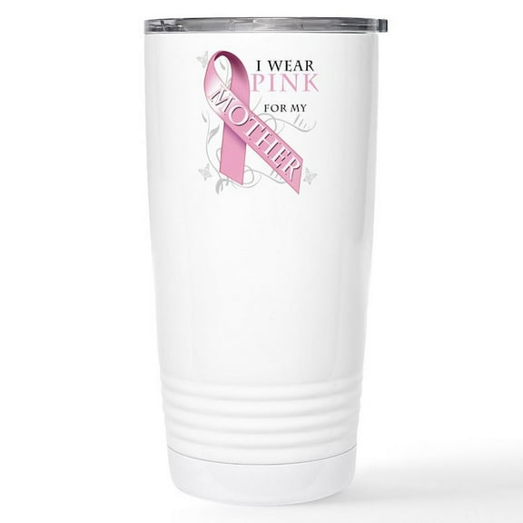 CafePress - I Wear Pink For My Mother Stainless Steel Travel M - Insulated Stainless Steel Travel Tumbler 20 oz.