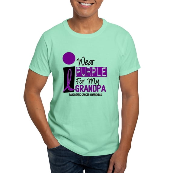 CafePress - I Wear Purple For My Grandpa 9 PC Dark T Shirt - Men's Classic Graphic Cotton T-Shirt