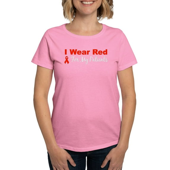 CafePress - I Wear Red For My Patients Women's Dark T Shirt - Women's Traditional Fit Dark T-Shirt