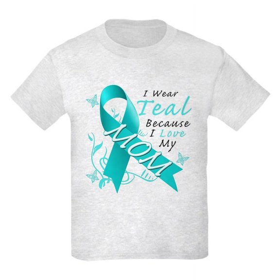 CafePress - I Wear Teal Because I Love My Mom T Shirt - Light T-Shirt Kids XS-XL