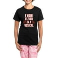 thumbnail image 1 of CafePress - I Wish I Lived In A Musical Women's Dark Pajamas - Women's Short Sleeve Print T-Shirt and Pants Dark Cotton Pajama Set, 1 of 7