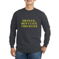 thumbnail image 1 of CafePress - I'd Flex But I Like This Shirt Long Sleeve Dark T - Long Sleeve Dark T-Shirt, 1 of 4