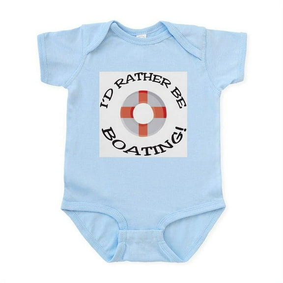 CafePress - I'd Rather Be Boating Infant Creeper - Baby Light Bodysuit, Size Newborn - 24 Months