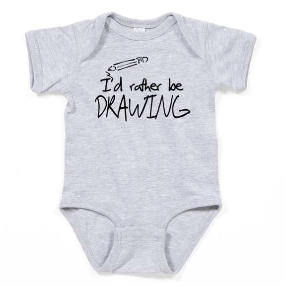 CafePress - I'd Rather Be Drawing - Cute Infant Bodysuit Baby Romper - Size Newborn - 24 Months