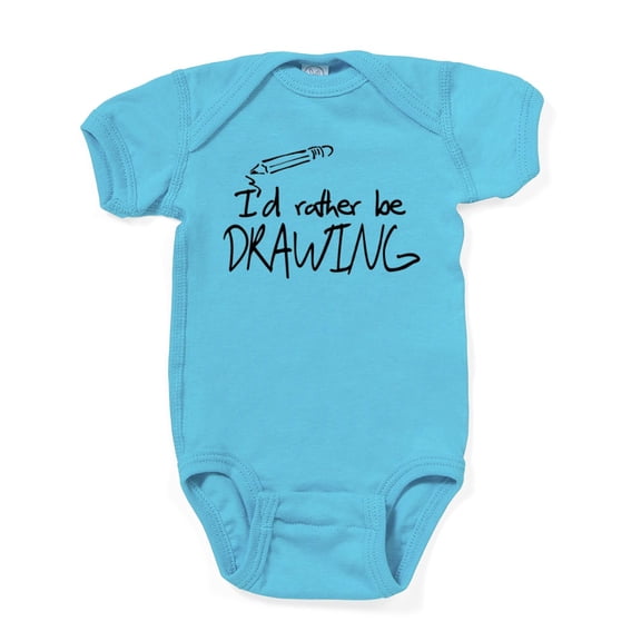 CafePress - I'd Rather Be Drawing - Cute Infant Bodysuit Baby Romper - Size Newborn - 24 Months